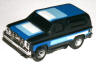 AFX Chevy Blazer, black with light blue, blue, and white