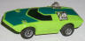 AFX slot car Too Much, lime with dark green stripe.
