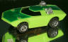 AFX slot car Too Much, lime with green and silver basecoat.