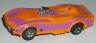 AFX slot car Corvette funny car, orange with violet stripes