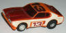 AFX Ford Capri, white with maroon, orange, and silver #13.