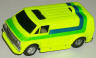 Tyco Superglow Van, dayglo chartreuse with lime and blue stripes.